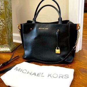 Michael Kors Black Leather Handbag EUC